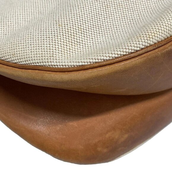 Auth HERMES Gao - Beige Brown Toile H Leather Square E Shoulder Bag - Picture 3 of 16